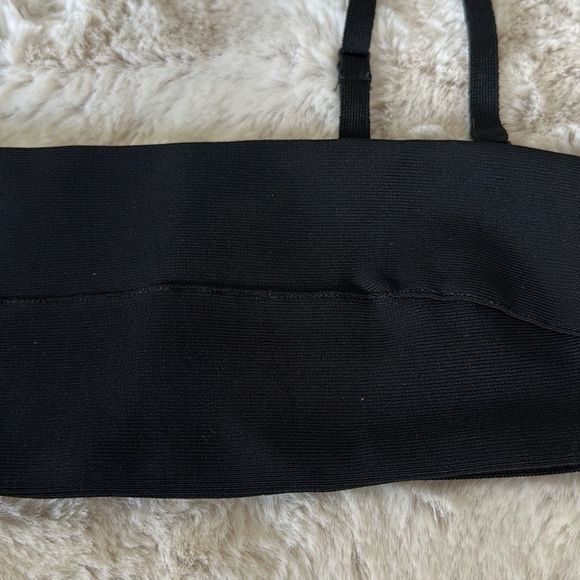 SKIMS Knit Swim Bandeau Top Onyx Size M - Picture 3 of 7